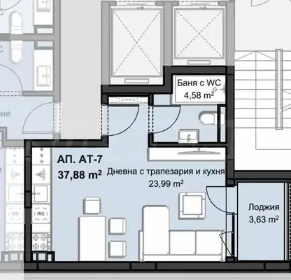 Снимка 5 — Едностаен апартамент в Пловдив, Христо Смирненски
