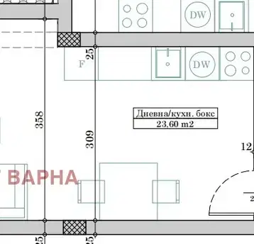 Снимка 5 — Едностаен апартамент във Варна, Колхозен пазар