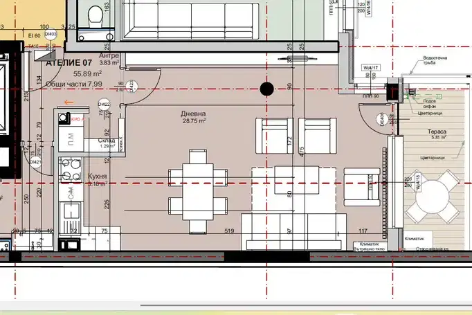 1-bedroom apartment in Sofiya, Krasno Selo