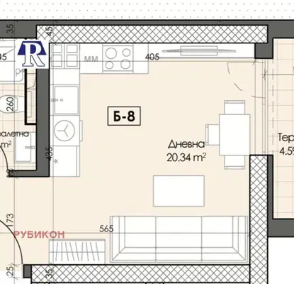 Снимка 2 — Едностаен апартамент в Пловдив, Кършияка