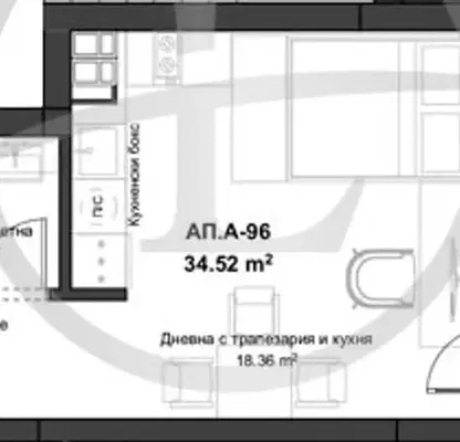 Снимка 3 — Едностаен апартамент в Пловдив, Кючук Париж