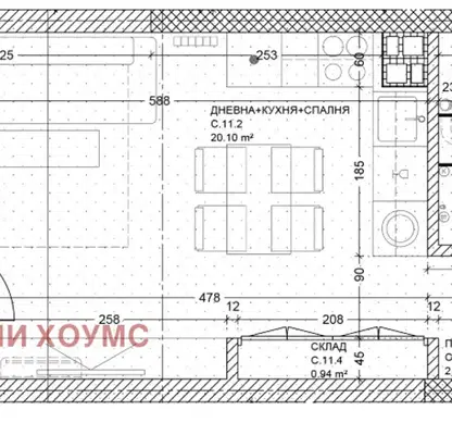 Снимка 4 — Едностаен апартамент с лоджия в Малинова долина, София