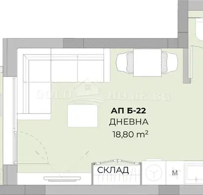 Снимка 2 — Едностаен апартамент с тераса в нова сграда в Остромила, Пловдив