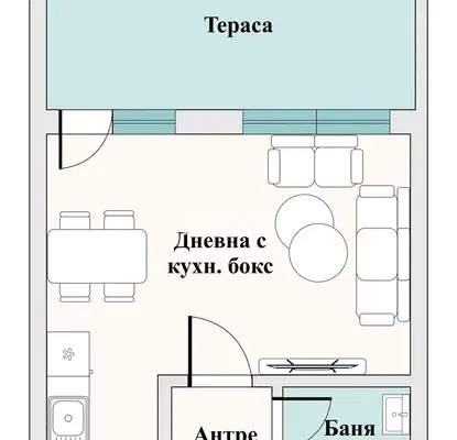 Снимка 3 — Едностаен апартамент в Пловдив, Остромила