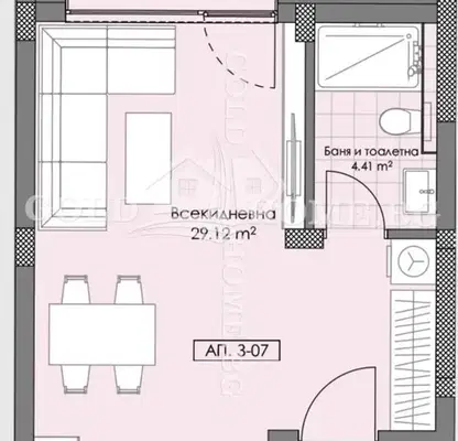 Снимка 2 — Едностаен апартамент с тераса в Остромила, Пловдив