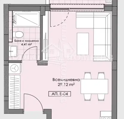 Снимка 3 — Едностаен апартамент с тераса в Остромила, Пловдив