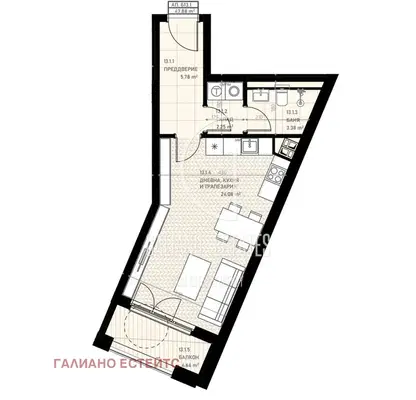 Снимка 3 — Едностаен апартамент в София, Овча купел 2