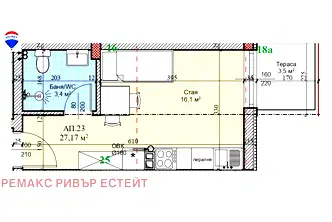 Едностаен апартамент в Русе, Широк център