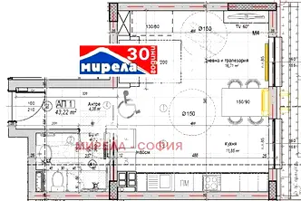 Едностаен апартамент в София, Слатина