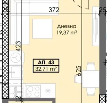 Photo 2 — 1-bedroom apartment in Plovdiv, Trakiya