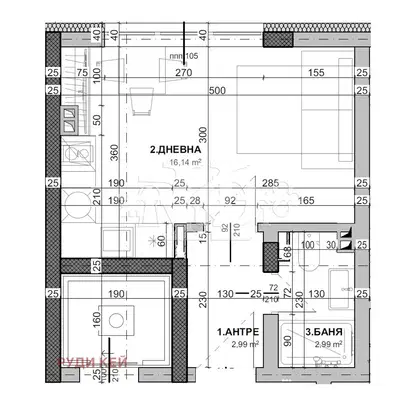 Снимка 3 — Едностаен апартамент във Варна, Виница