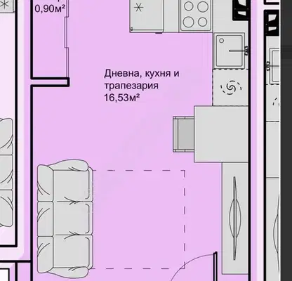 Снимка 4 — Едностаен апартамент във Варна, Виница