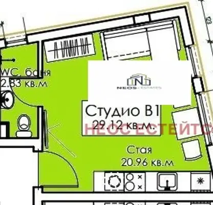 Снимка 2 — Едностаен апартамент в Бургас, Созопол