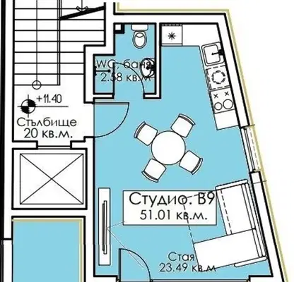 Снимка 2 — Едностаен апартамент в Бургас, Созопол