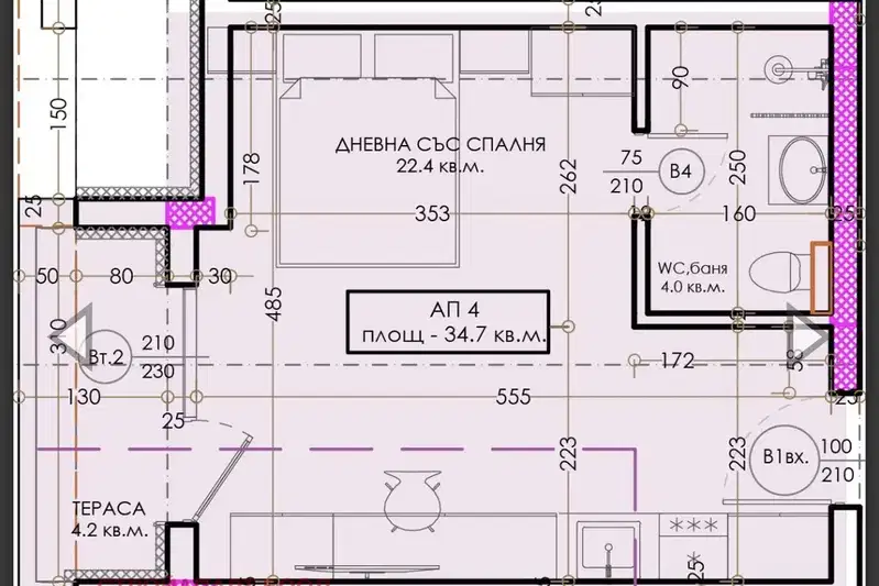 1-bedroom apartment in Oblast Pazardjik, Велин