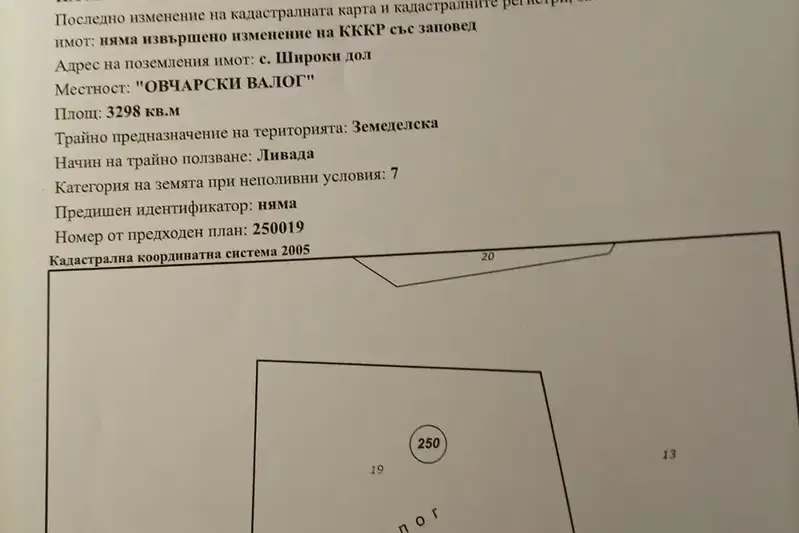 Земеделски имот в София, с. Широки дол