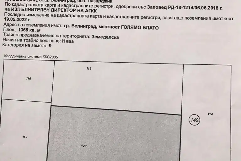 Agricultural Land in Oblast Pazardjik, Велин