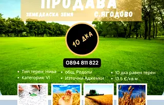 Земеделски имот в Пловдив, с. Ягодово