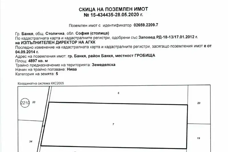 Земеделски имот в София, Банкя