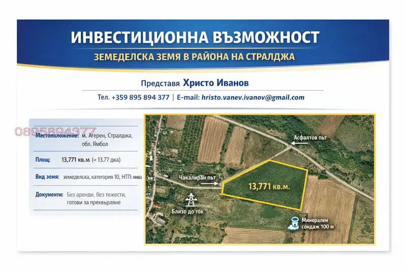 Agricultural Land in Oblast Yambol, Straldja