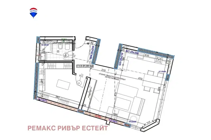 Офис в Русе, Широк център