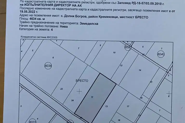 Парцел в с. Долни Богров