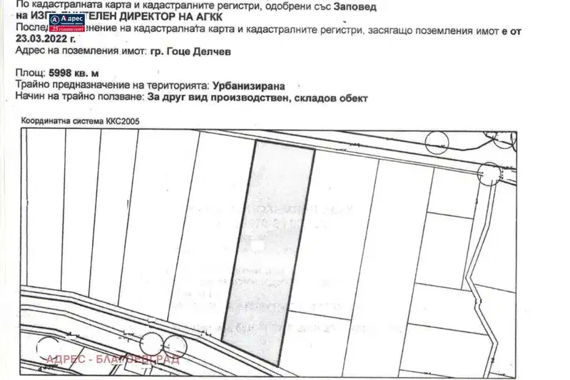 Парцел в Благоевград, Гоце Делчев