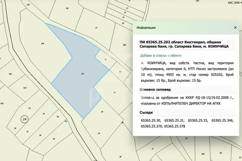 Plot in Oblast Kyustendil, Sapareva Banya