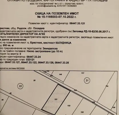 Снимка 3 — Парцел в Пловдив, с. Брестник