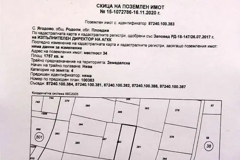 Plot in Oblast Plovdiv, Yagodovo