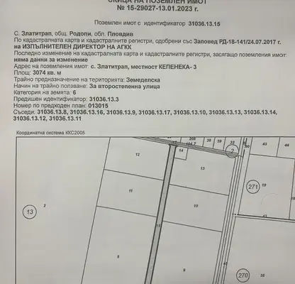 Снимка 5 — Парцел в Пловдив, с. Златитрап