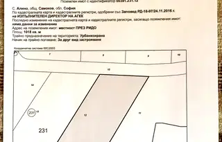 Парцел в София, с. Алино