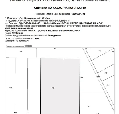 Снимка 2 — Парцел в София, с. Пролеша