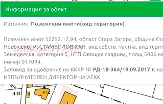 Парцел в Стара Загора, с. Старозагорски бани