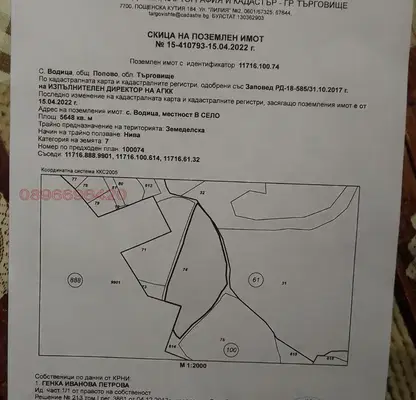 Снимка 2 — Парцел в Търговище, с. Водица