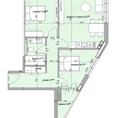 Photo 2 — 3-bedroom apartment in Студентско че