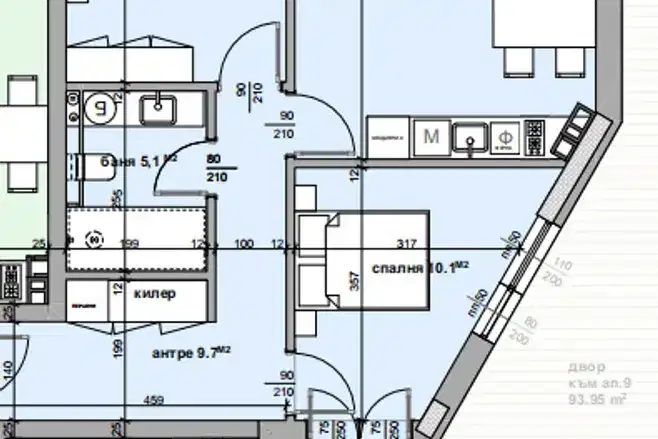 3-bedroom apartment in Студентско че