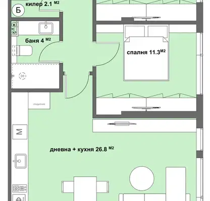 Снимка 3 — Тристаен апартамент в Стара Загора, Аязмото