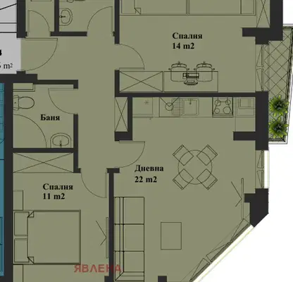 Снимка 2 — Тристаен апартамент в София, Банишора