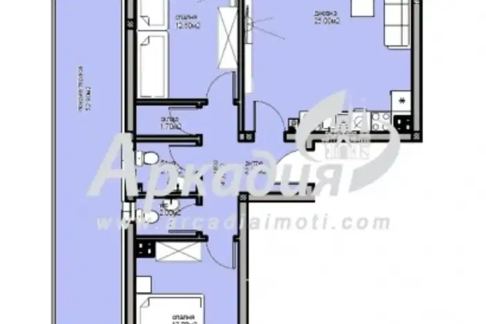 3-bedroom apartment in Plovdiv, Belomorski