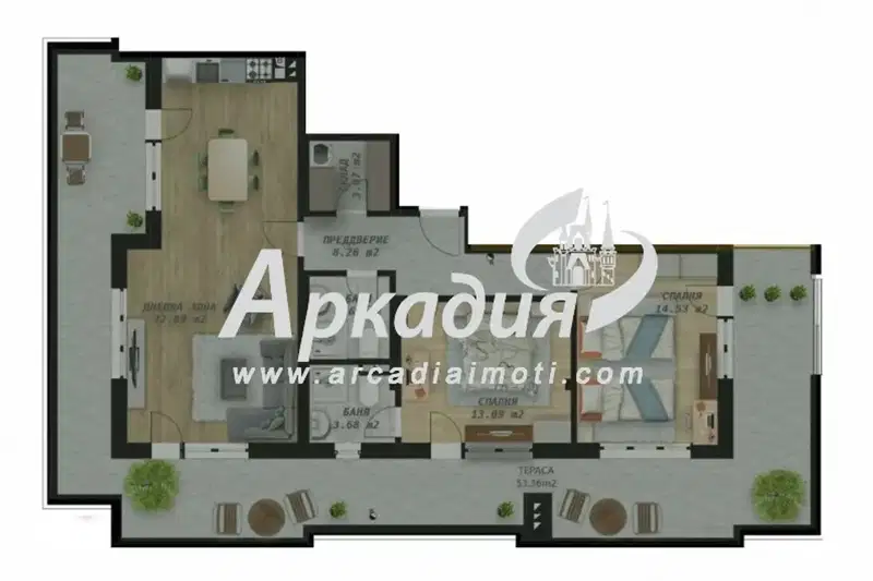 3-bedroom apartment in Plovdiv, Belomorski