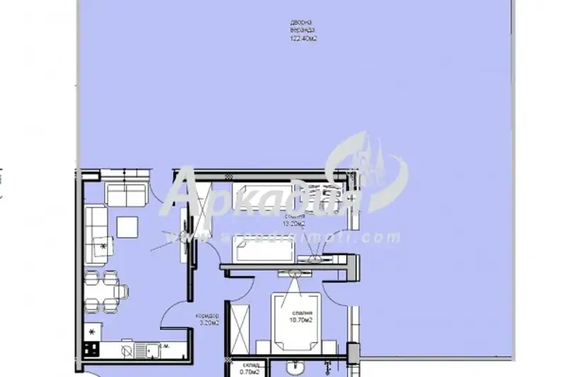Three-room apartment with yard in Belomorski, Plovdiv