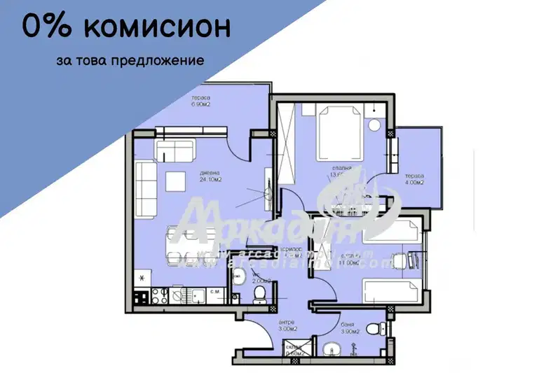 3-bedroom apartment in Plovdiv, Belomorski
