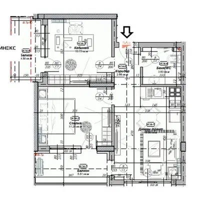 Снимка 3 — Тристаен апартамент във Варна, Бриз