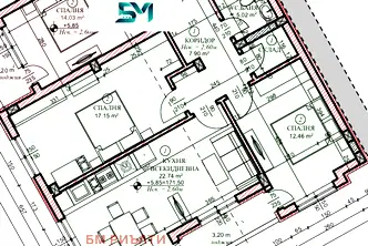 Тристаен апартамент във Велико Търново, Център