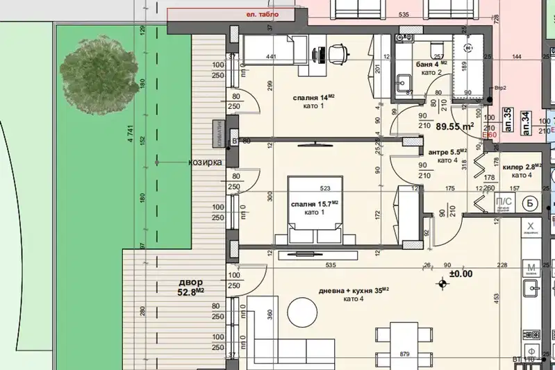 3-bedroom apartment in Stara Zagora, Centyr