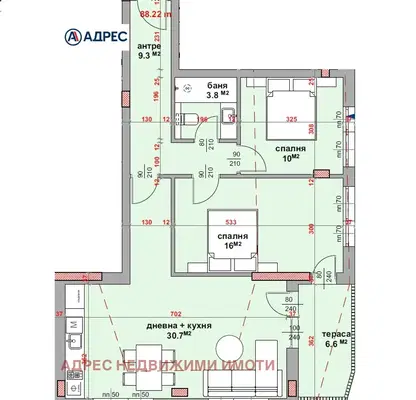 Снимка 2 — Тристаен апартамент в Стара Загора, Център