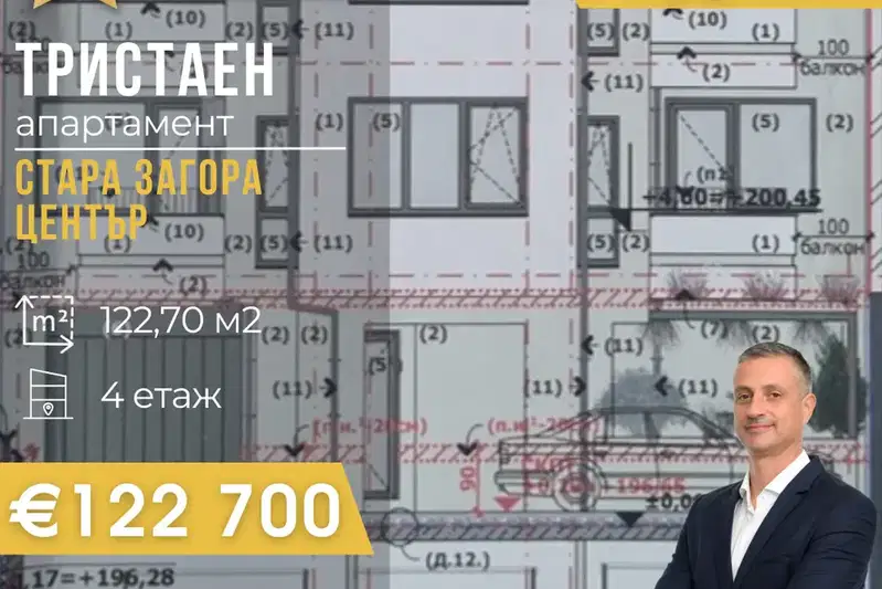 3-bedroom apartment in Stara Zagora, Centyr