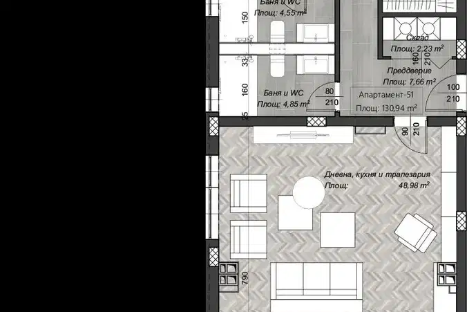 3-bedroom apartment in Sofiya, Centyr