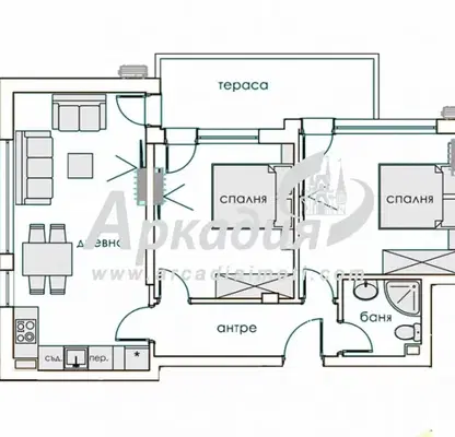 Photo 3 — 3-bedroom apartment in Plovdiv, Centyr